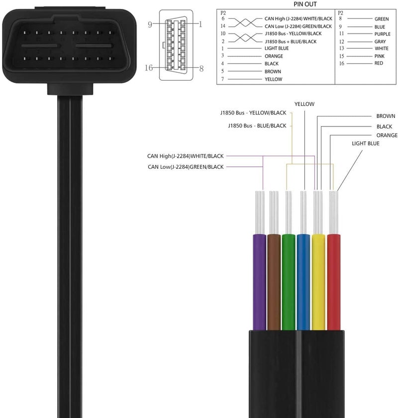 FOXWELL OBD2 Extension Cable for NT201 NT301 NT301Plus and Most OBD2 Scanners, 16Pin Male to Female Extension Convert Cable, 2FT/60CM - Image 4